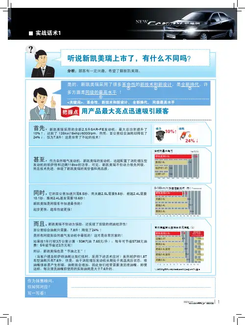 新凯美瑞销售实战话术手册