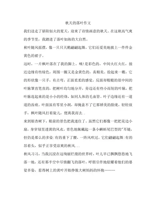 秋天的落叶作文