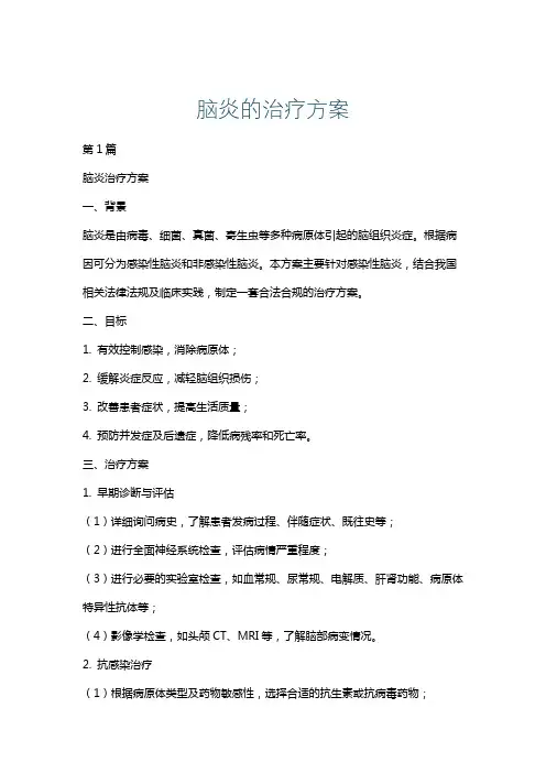 脑炎的治疗方案
