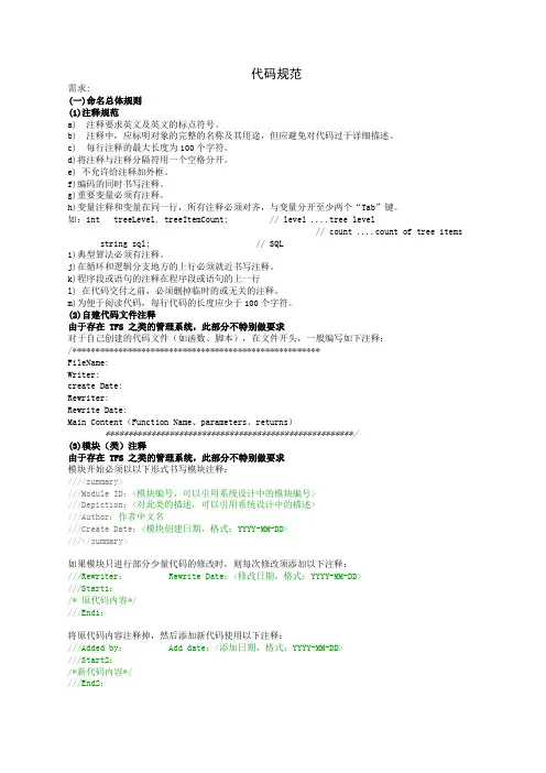 代码编写规范