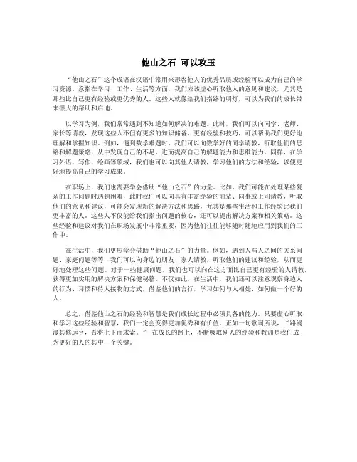 他山之石 可以攻玉