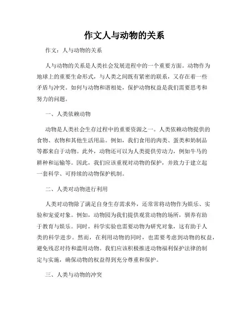 作文人与动物的关系