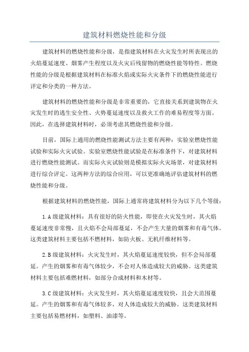 建筑材料燃烧性能和分级