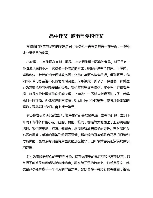 高中作文 城市与乡村作文
