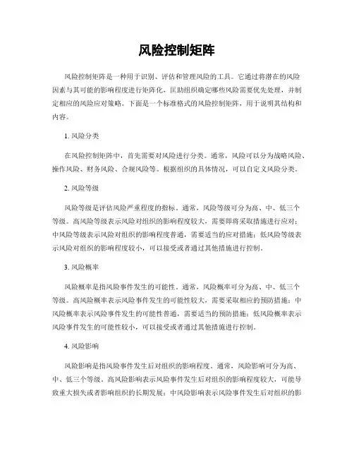 风险控制矩阵