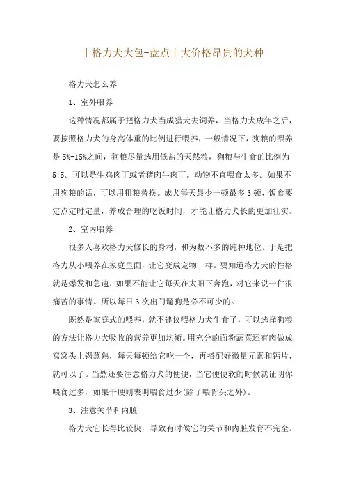 十格力犬大包-盘点十大价格昂贵的犬种
