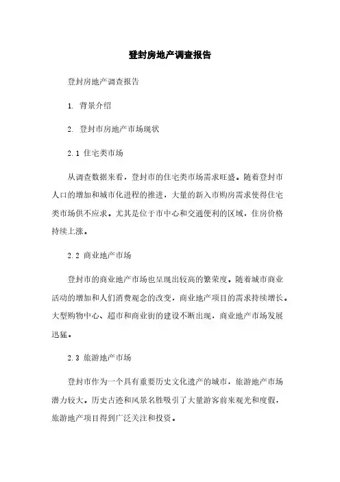登封房地产调查报告