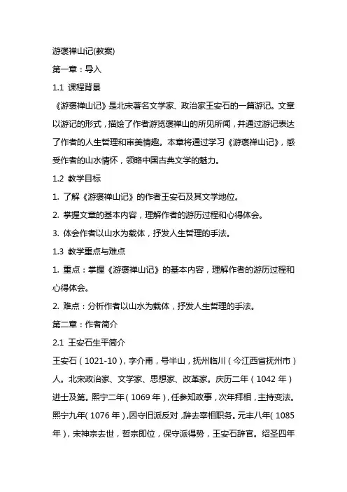 游褒禅山记(教案)