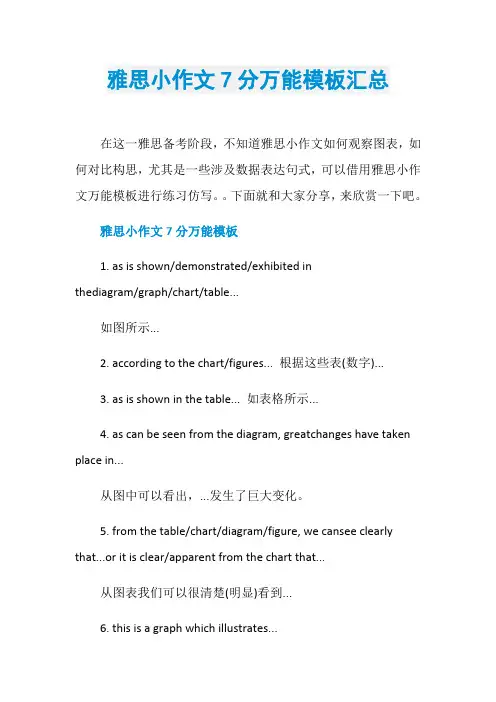 雅思小作文7分万能模板汇总