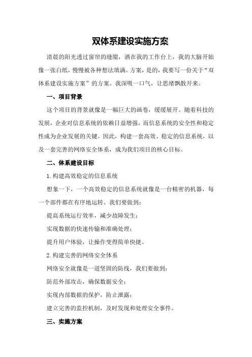 双体系建设实施方案