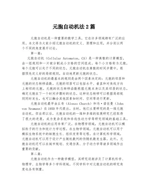 元胞自动机法2篇
