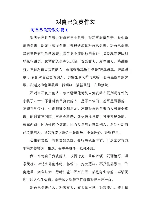 对自己负责作文