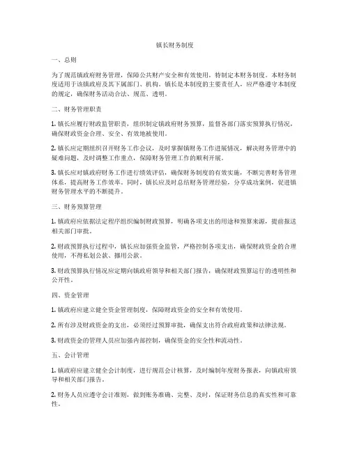 镇长财务制度