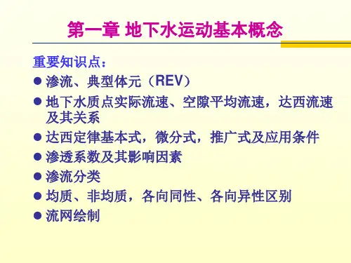 安建工  地下水动力学  第一章(xiu)