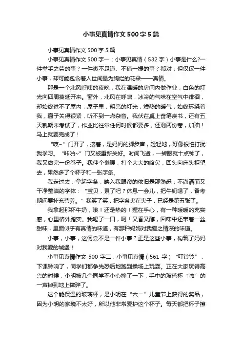 小事见真情作文500字5篇