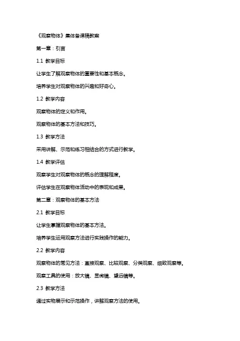 《观察物体》集体备课稿教案