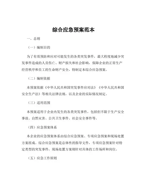 综合应急预案范本