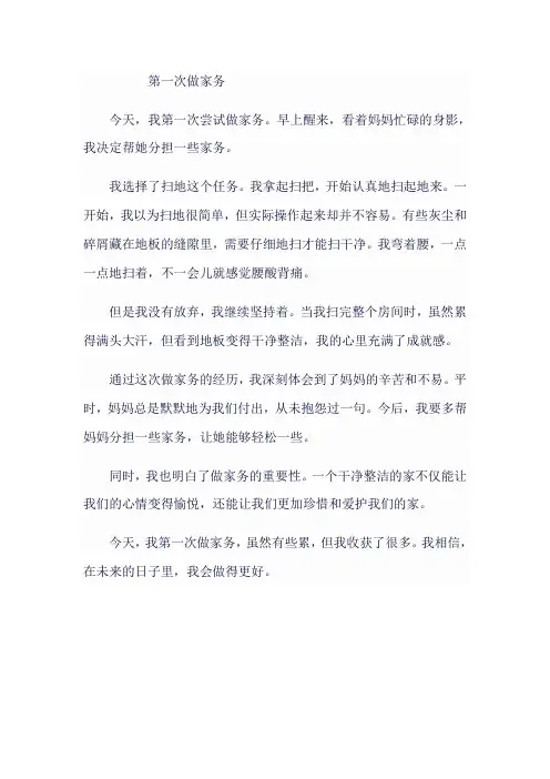 第一次做家务300字作文