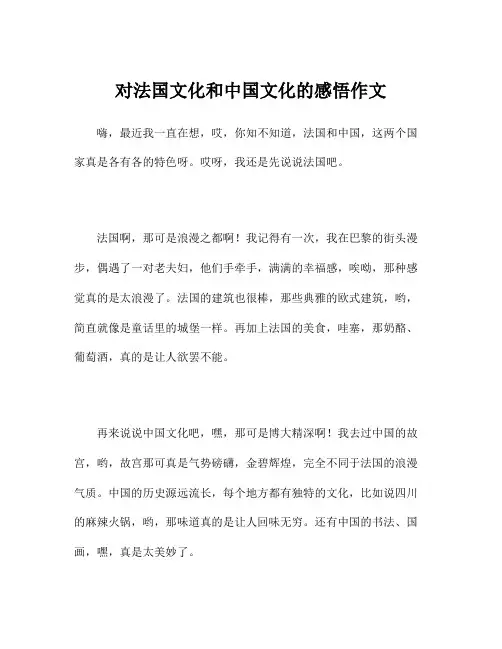 对法国文化和中国文化的感悟作文