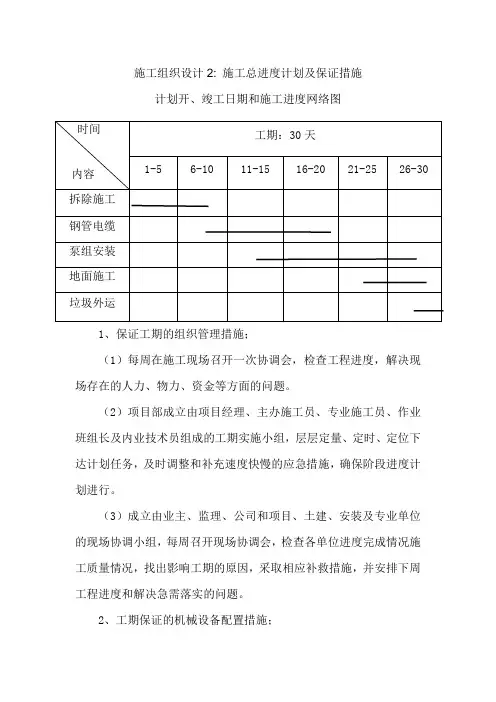 施工总进度及保证措施