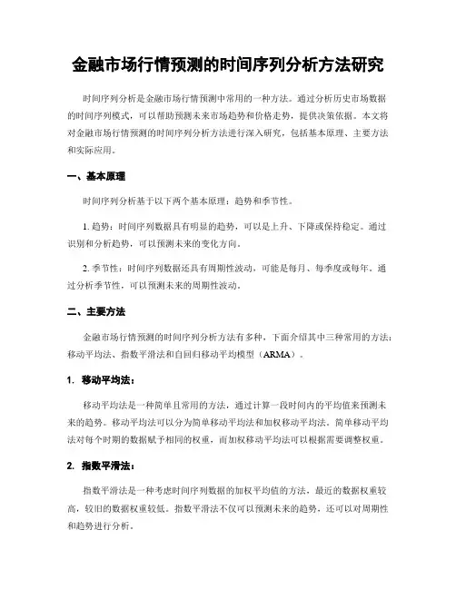 金融市场行情预测的时间序列分析方法研究