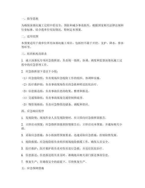 深基坑专项应急预案