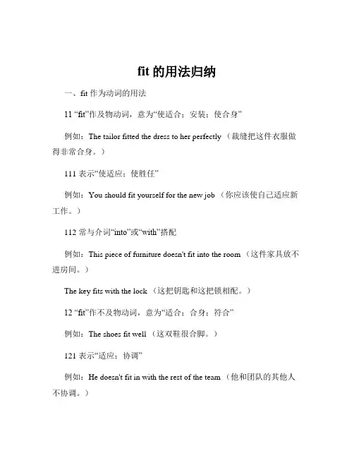 fit的用法归纳