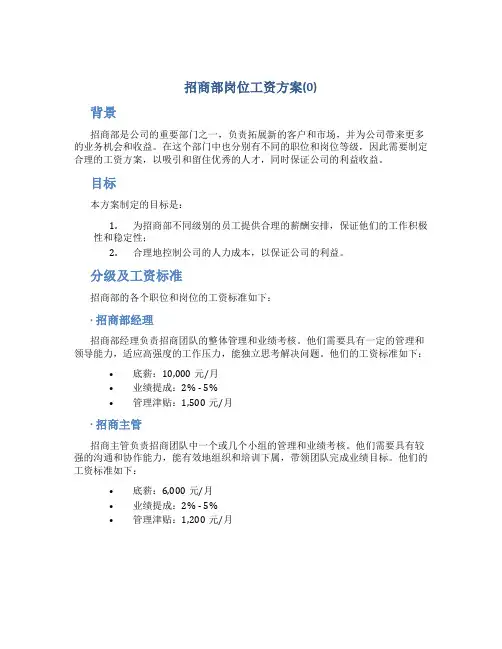招商部岗位工资方案(0)