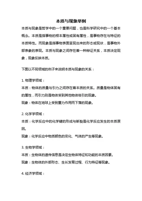 本质与现象举例