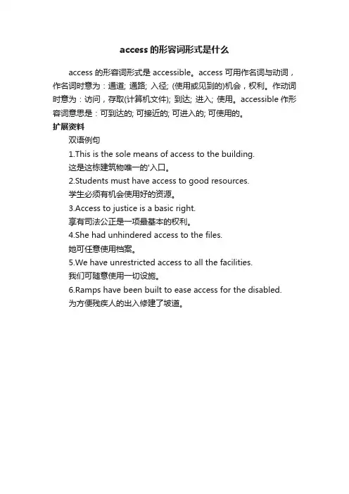 access的形容词形式是什么
