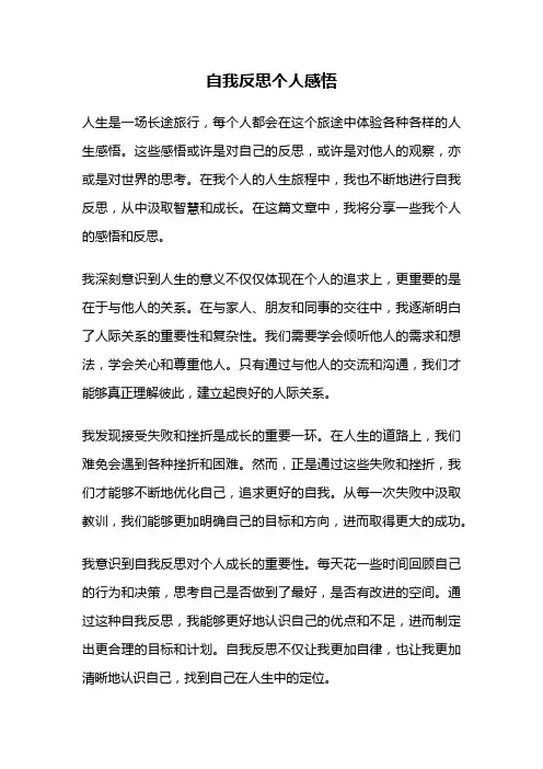 自我反思个人感悟