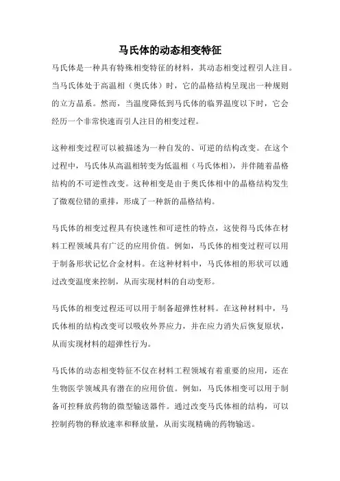 马氏体的动态相变特征