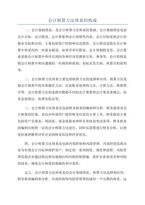 会计核算方法体系的构成