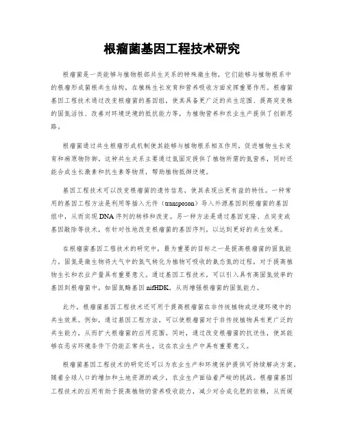 根瘤菌基因工程技术研究
