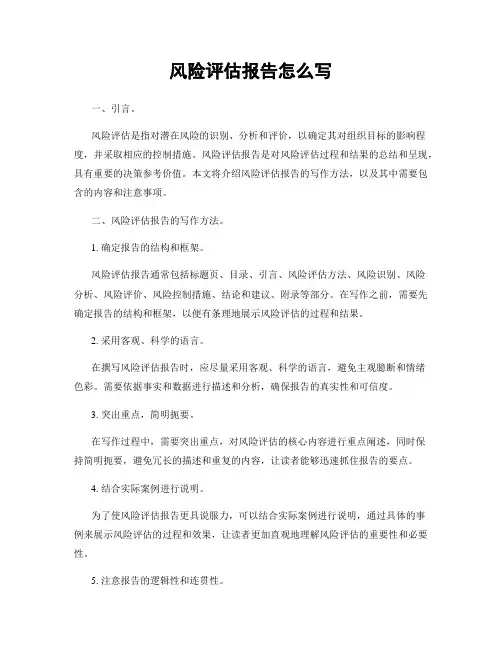 风险评估报告怎么写