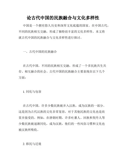论古代中国的民族融合与文化多样性