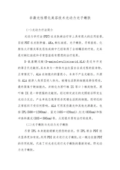 非激光性理化美容技术光动力光子嫩肤