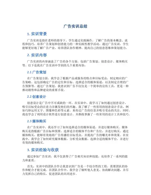 广告实训总结