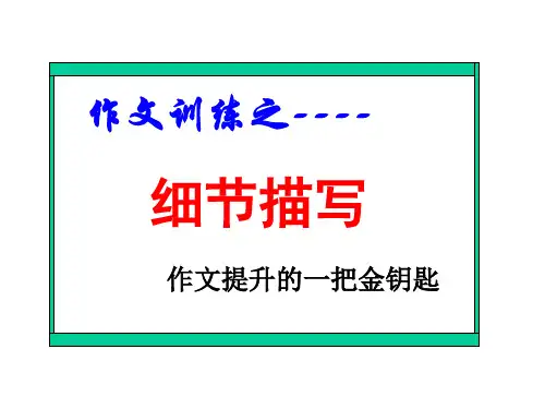 初中作文训练之细节描写优秀课件
