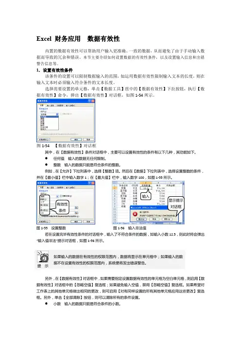 Excel 财务应用  数据有效性