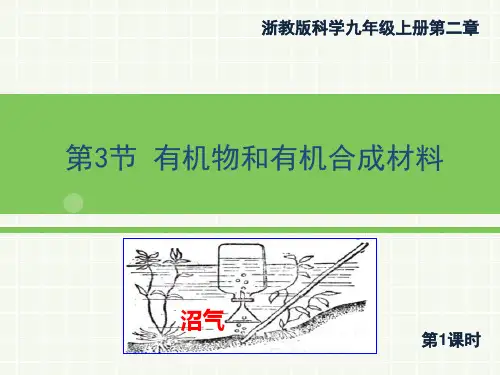 浙教版科学九年级上册课件：2.3《有机物和有机合成材料》第一课时(共22张PPT)