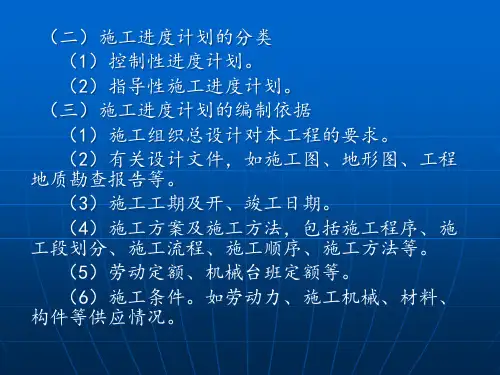 53单位工程施工进度计划的编制课件