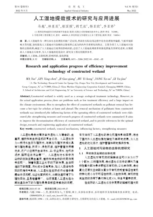人工湿地提效技术的研究与应用进展