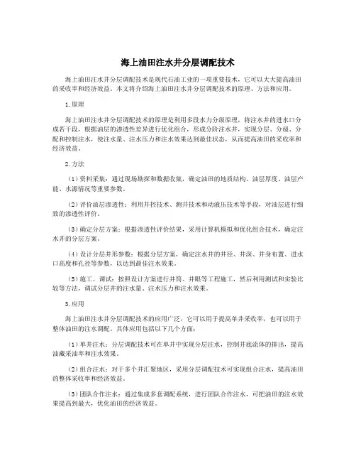 海上油田注水井分层调配技术
