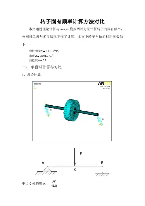 轴固有频率计算课件