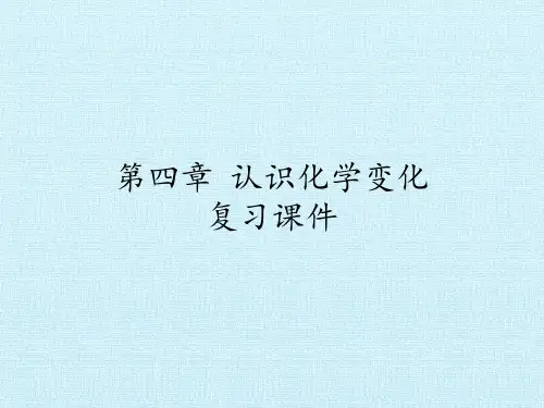 沪教版初中初三九年级上册化学：第四章 认识化学变化 复习课件