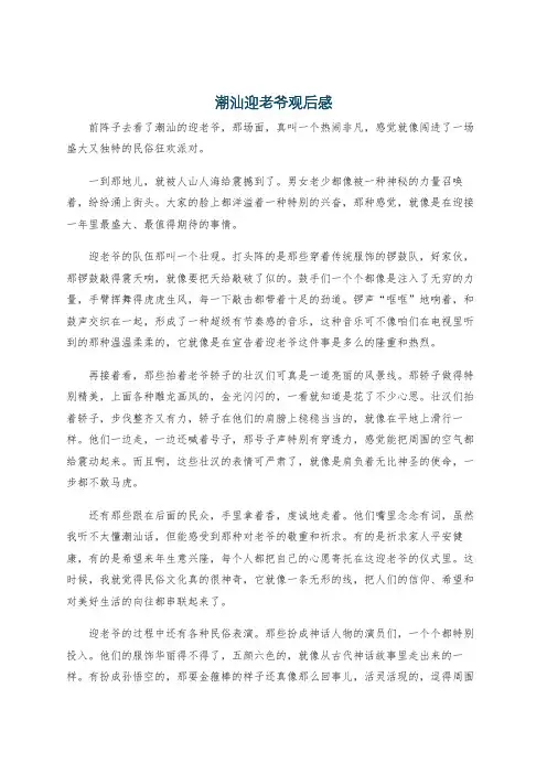 潮汕迎老爷观后感