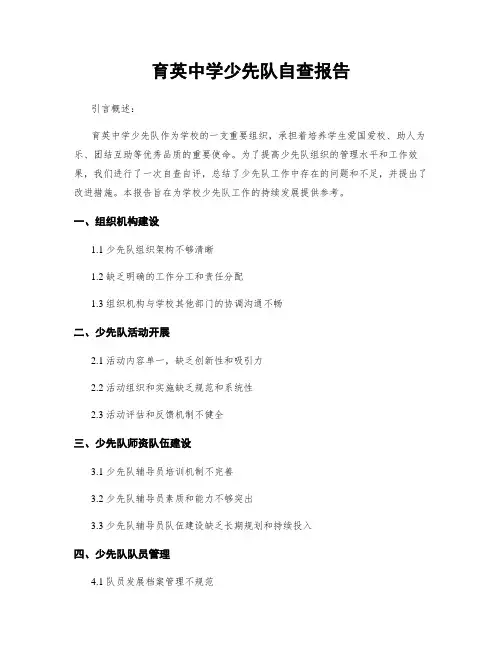 育英中学少先队自查报告