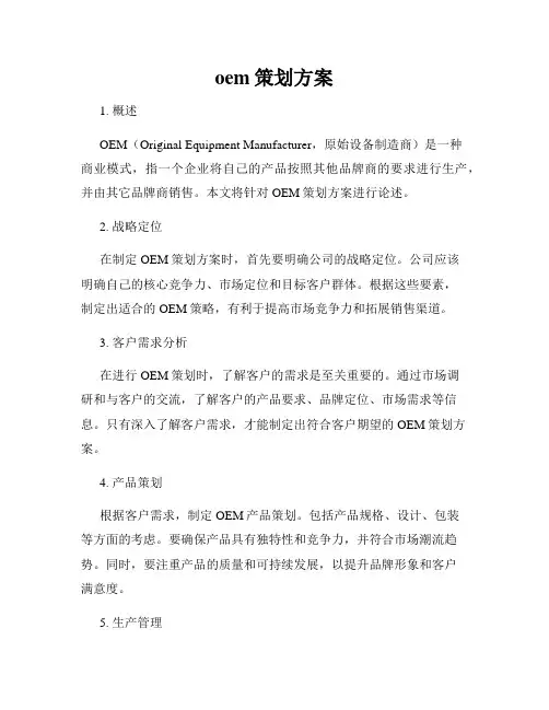 oem策划方案
