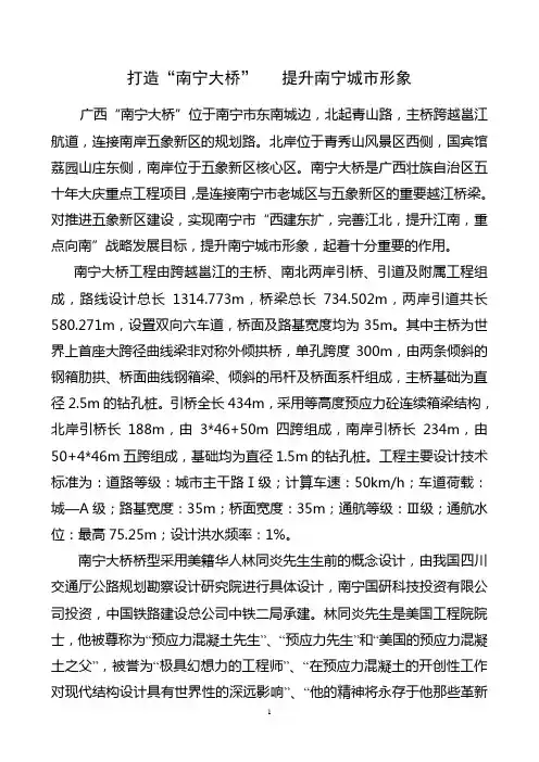 打造“南宁大桥”   提升南宁城市形象